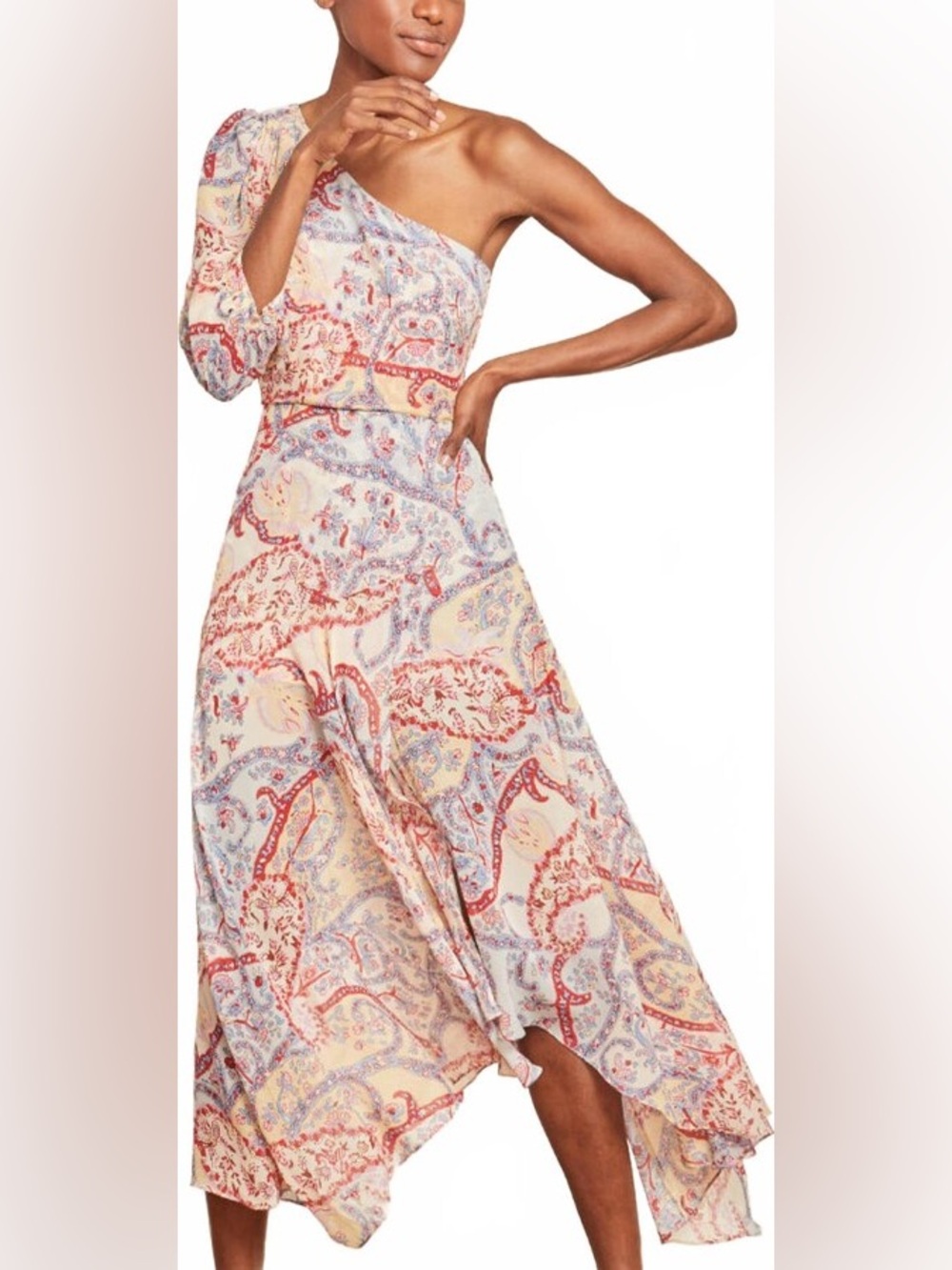 Veronica Beard Kimber One-Shoulder Silk Dress, Women’s Size 12, NWOT